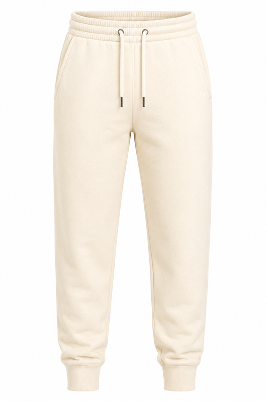 Premium Unisex Fleece Joggers – Cream