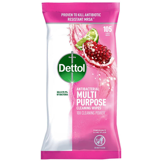 Dettol Antibacterial Multipurpose Cleaning Wipes pomegranate 105's